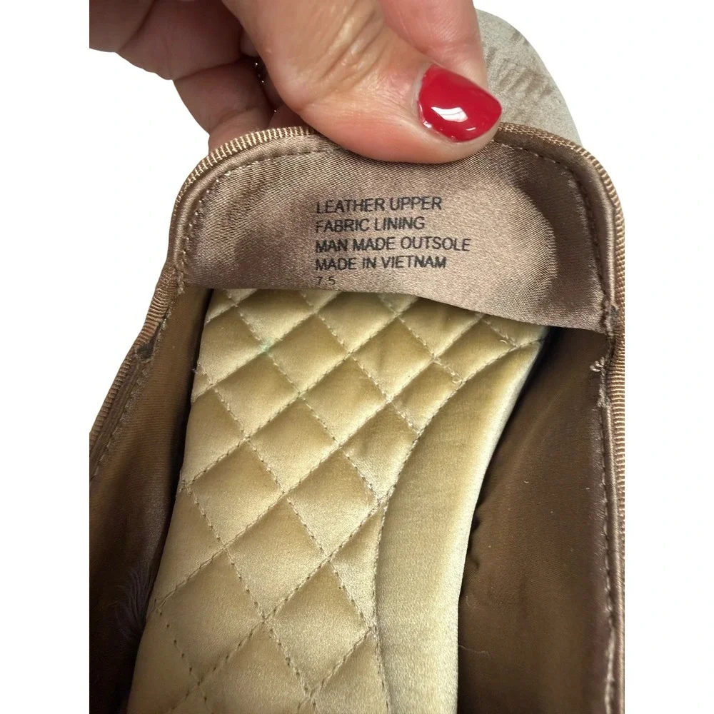 Birdies Starling Loafers Women 7.5 Tan‎ Taupe Suede Quilted Comfort Flat Shoes